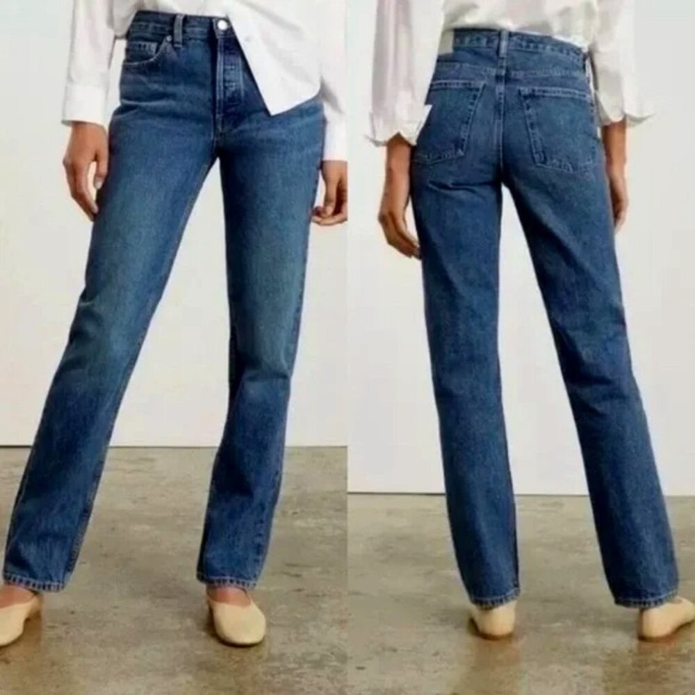 NEW! EVERLANE THE EVERYBODY JEANS RIGID ORGANIC COTTON HI-RISE BOYFRIEND DARK E7